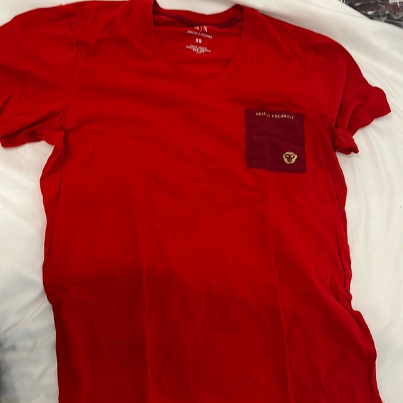 Armani Exchange Shirts Armani Exchange Red V Neck Tshirt With Small